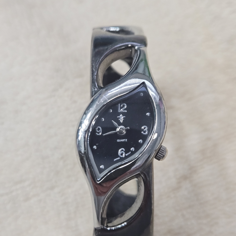 Elegant Silver and Black Women's Watch